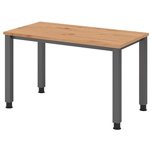 HAMMERBACHER QS612 Schreibtisch asteiche rechteckig, 4-Fuß-Gestell grau 120,0 x 67,2 cm von HAMMERBACHER