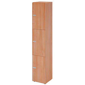 HAMMERBACHER Schließfachschrank nussbaum V264L3/N/N/ZS, 3 Schließfächer 40,0 x 42,0 x 215,6 cm von HAMMERBACHER