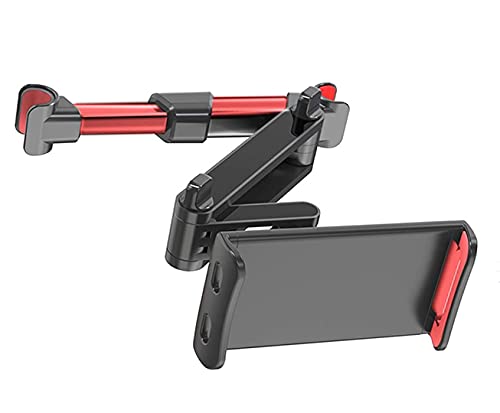 HANYEAL Tablet Halterung Auto Kopfstütze, Universal Ausziehbare KFZ Kopfstützen Halterung Unterstüzt Kompatibel mit 4,7-12,9 Zoll Handy Tablet Ausziehbar (rot) von HANYEAL