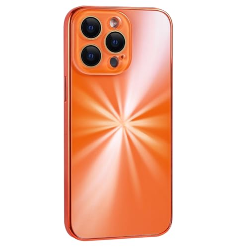 HAO RIYLN Ultradünne Schutzhülle für iPhone 15 Pro Max/15 Pro/15 Plus/15, galvanisierte, mattierte Hülle, All-Inclusive-Objektivschutz, stoßfeste Handyhülle, Orange, 15 Pro Max 17,5 cm (6,7 Zoll) von HAO RIYLN