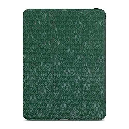 Haobobro Lenticular Prints Case - Hülle für 12,9" iPad Pro (6. Generation) 2022 - Handgefertigtes Case, extra Dünn, stoßfeste Schutzhülle, Standfunktion - iPad Pro 12.9 Smart Folio Cover - Pfau grün von HAOBOBRO