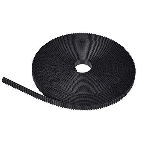 Zahnriemen 2/5 Meter, GT2 PU mit Stahlkern, Zahnriemen, Breite 6/10 mm, offener Synchronriemen, verstärkt 2GT for 3D-Drucker-Teile, Ersatzteile (Nr. 2143)(Black,5M 6MM) von HAOJIazx