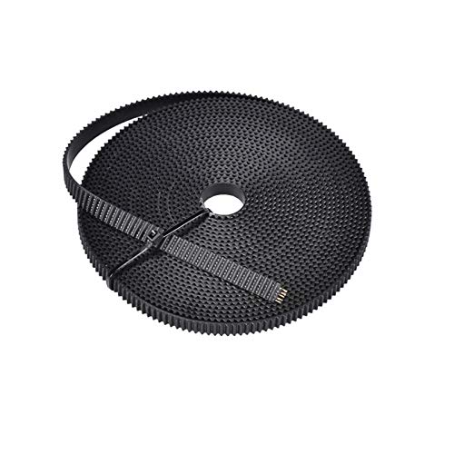 Zahnriemen 2/5 Meter PU mit Stahlkern GT2-Riemen schwarz weiß, 2GT-Zahnriemen 6/10 mm Breite, verstärkter offener Riemen for 3D-Drucker-Ersatzteile (Nr. 220)(Black,6mm x 5m) von HAOJIazx