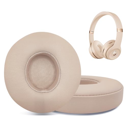 Ersatz-Ohrpolster für Beats Solo 2 & Solo 3 kabellose On-Ear-Kopfhörer, Ohrpolster, Headset-Ohrpolster, Ohrmuschelabdeckung mit weichem Protein-Leder, Rosa von HAOMUK