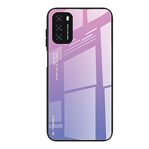 HAOYE Hülle für Oppo A40 4G, Farbverlauf-Glas Back Cover Handyhülle, Ultra Thin Cover TPU Silikon Shock Absorption Stoßfest Case Schutzhülle(2) von HAOYE