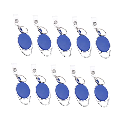 HAPINARY 10St Abzeichen-Clip namenschild namensetiketten klampen klipps schlüsselarmband dip clips ID-Abzeichen eiförmige Spulen Schlüsselrolle Drehbarer Clip für die Abzeichenrolle Blue von HAPINARY