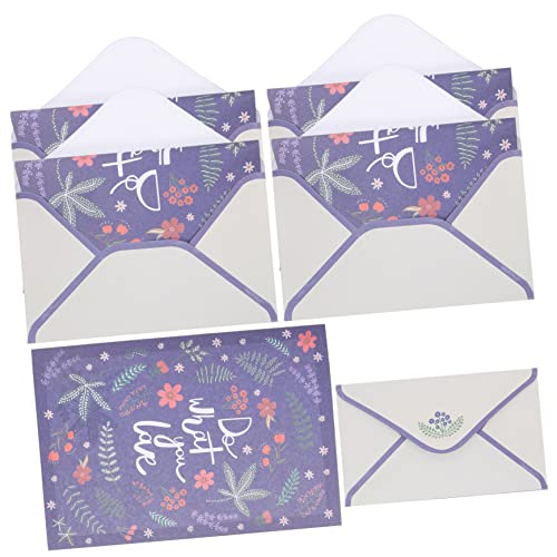 HAPINARY 5 Sätze Wunderschönes Blumen-briefpapier-set Briefumschlag Aus Briefpapier Leere Stationäre Notecards A5-liniertes Druckpapier Briefpapier-umschlag-kit Retro-briefpapiere Violett von HAPINARY