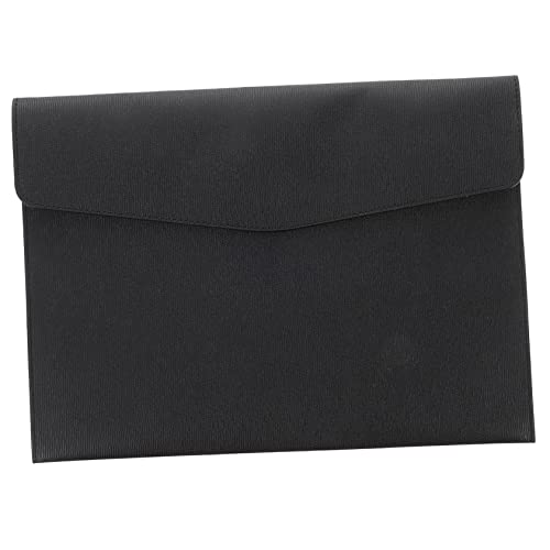 HAPINARY Dateipaket Office-Datei-Organizer Dateispeicherordner Aktenordner mit Schnappverschluss Büroordner aufbewahrungssack storage pockets Bürobedarf tragbarer Aktenhalter Leder Black von HAPINARY