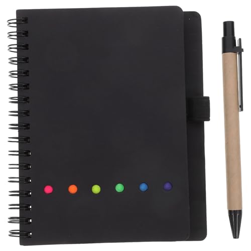 HAPINARY Notizblock-set Kleines Spiralheft Tagebuch Skizzenbuch Notizblock Und Stift Reisetagebuch Schreiben Notizblock Schreiben Notizbuch Taschennotizbuch Mit Stift Papier Black von HAPINARY