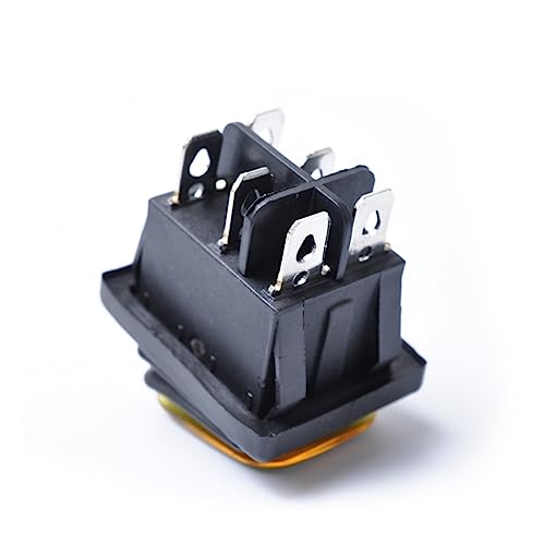 HAPINARY Runder 6 Pin Wippschalter ON OFF ON Für Boote Und Autos Wasserdichter Rocker Schalter Mit Gelber Beleuchtung Für DC 12V Anwendungen von HAPINARY