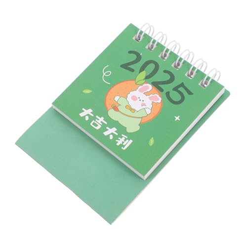 HAPINARY Tischkalender 2025 Winziger Standkalender Monatsplaner Tischkalender 2024-2025 Süßer Tischkalender Tageskalender Tagesplaner Kalender Taschenkalender Tragbarer Wecker Green Papier von HAPINARY