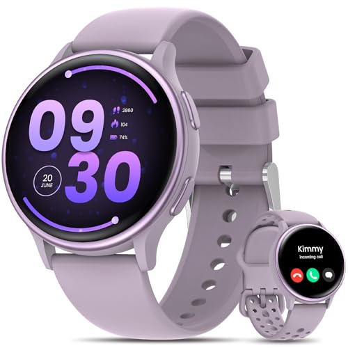 HASAKEI Smartwatch Damen mit Telefonfunktion, 1.27" Smart Watch 400 Zifferblätter Fitnessuhr Menstruationszyklus/Schlafmonitor/UV Index, 70+ Sportmodi IP68 Wasserdicht Sportuhr iOS Android Hellviolett von HASAKEI