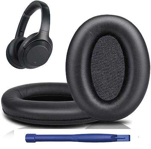 HATOFES Ersatz-Ohrpolster für Sony WH-1000XM3 (WH1000XM3) Over-Ear-Kopfhörer, Ohrpolster Kissen mit weicherem Proteinleder, Geräuschisolierung, Memory-Schaum, zusätzliche Dicke (schwarze Farbe) von HATOFES