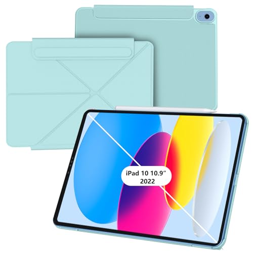 HATOKU [Magnetische Hülle für iPad 10. Generation] Schlanke Multi-Winkel-Ständer Schutzhülle für iPad 10 Gen mit Stifthalter und automatischer Schlafmodus für iPad 10 Zoll 2022 (Blau) von HATOKU