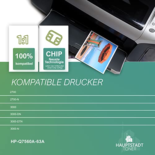 H.T. Nachfüll Toner + Chip kompatibel für HP Color Laserjet 2700 3000 füllt Q7563A 314A von HAUPTSTADT TONER