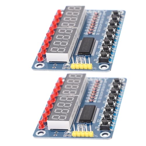 HAWILLOSCH 2 Stück 8 LED-Digitalröhre Digitale Röhre Mikrocontroller-Display anzeigetafel projekt Tastenmodul Mikrocontroller-Anzeigeröhre Anzeigemodul 8 Tasten LED-Digitalmodul pcb Blue von HAWILLOSCH