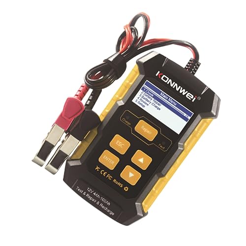 HAWILLOSCH Batterietester charger ladegeräte battery tester batterie tester Autobatterieprüfer batterie reparatur tester Ladegerät für Autobatterien Autobatterieanalysator Kupfer Yellow von HAWILLOSCH