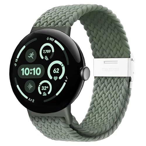 HAYONLIY Nylon Strap Compatible with Google Pixel Watch 3 45 mm （2024），Adjustable Braided Bracelet for Google Pixel Watch 3 45mm for Men and Women von HAYONLIY