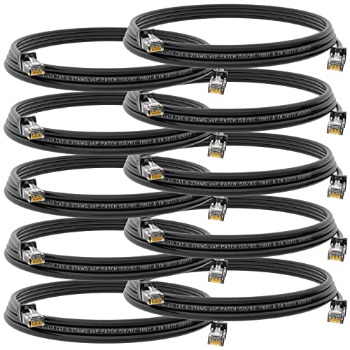 HB-DIGITAL 10x 3m Patchkabel RJ45 LAN CAT 6 Ethernetkabel Netzwerkkabel bis zu 1 Gbit/s CAT 6 Kupfer Profi U/UTP DSL für Patchpanel Switch Router Modem - Schwarz von HB-DIGITAL