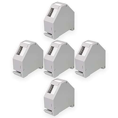 HB-DIGITAL 5x Hutschienenadapter RJ45 Keystone Halterung für Hutschiene 35mm geeignet für Keystonemodule Cat.5e Cat.6/6a Cat.8 Netzwerk Buchse Ethernet LAN Verlegekabel Montage von HB-DIGITAL