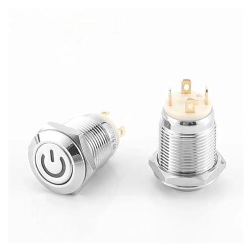 1PCS Metal button switch 12MM self resetting torsion car power switch small circular horn button 3V6V12V24V(5,CIRCULAR SIGN_RESET-HIGH HEAD_3V-6V) von HBTSPJNT