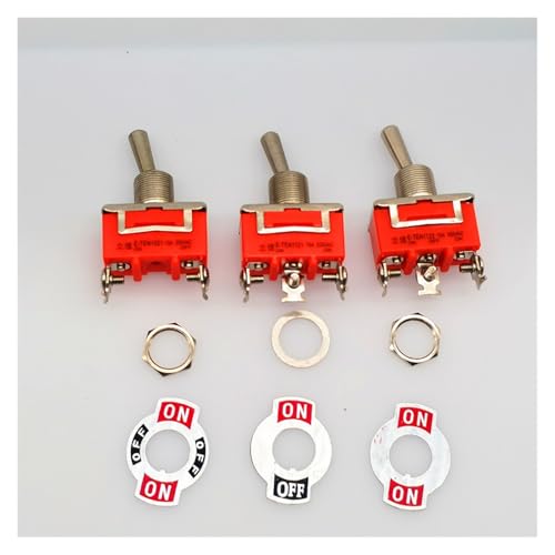 1pcs One Orange E-ten Car, Motorcycle, Boat, Model, Heavy SPST Terminal Switch on-off-on-off Toggle Switch and Waterproof Cap,(E-TEN1121 with Cap) von HBTSPJNT