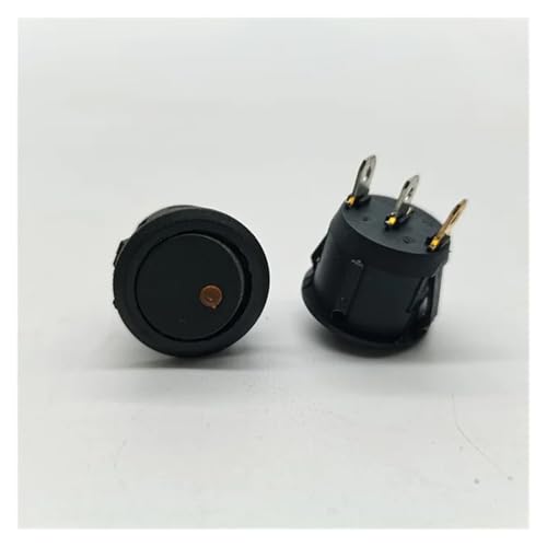 Boat shaped switch KCD1-101N-8 with light on the upper and lower circles, cat eye KCD1-105(Yellow,12V) von HBTSPJNT