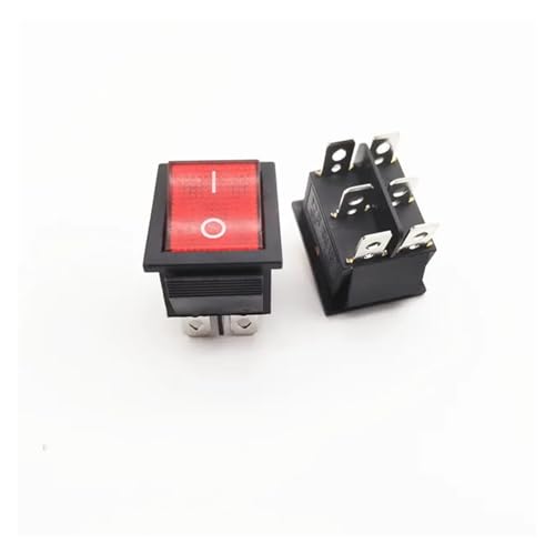 KCD4 Rocker Switch ON-OFF 4 Pin / 6 Pin with lamp Switch 10A 250V 31x25mm Power Switch Electrical equipment(Red Light - 6 Pin) von HBTSPJNT