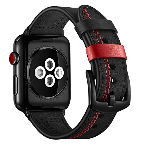 Kompatibel mit Apple Watch-Armband 49 mm 45 mm 44 mm 42 mm 41 mm 40 mm 38 mm, Ersatz-Retro-Crazy-Horse-Echtlederarmband für iWatch-Serie SE 9 8 7 6 5 4 3 2 1 Ultra 1 2 von HBYLEE