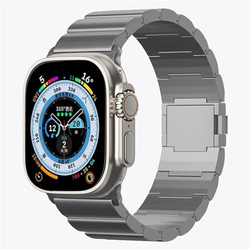 Kompatibel mit Apple Watch Armband 49 mm 45 mm 44 mm 42 mm 41 mm 40 mm 38 mm, Titan-Ersatzarmband mit Magnetverschluss für iWatch Ultra 2 1 Series 9 8 7 6 5 SE 4 3 2 1 von HBYLEE