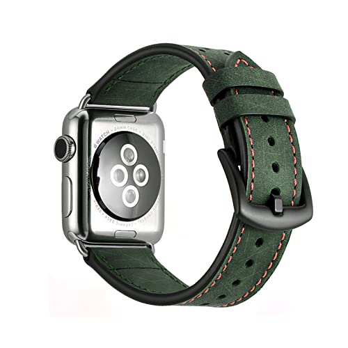 Kompatibel mit Apple Watch-Armband 49mm 45mm 44mm 42mm 41mm 40mm 38mm, hochwertiges Ersatzarmband aus echtem Leder für iWatch Ultra 1 2 Series 9 8 7 6 5 SE 4 3 2 1 von HBYLEE