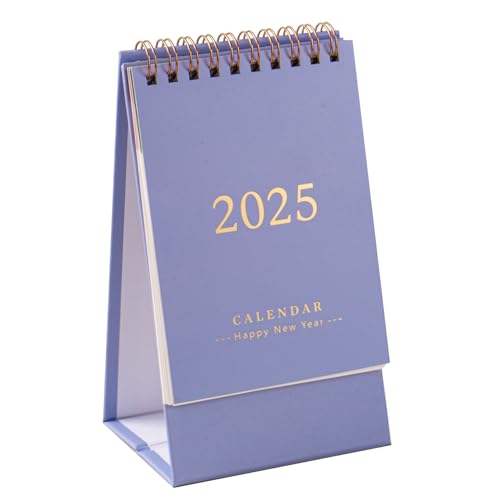 2025 Mini Tischkalender Spiralbindung Memo Notes Kalender 16,5 cm x 9,4 cm – Lila (Okt. 2024 bis Dez. 2025) von HBlorecer