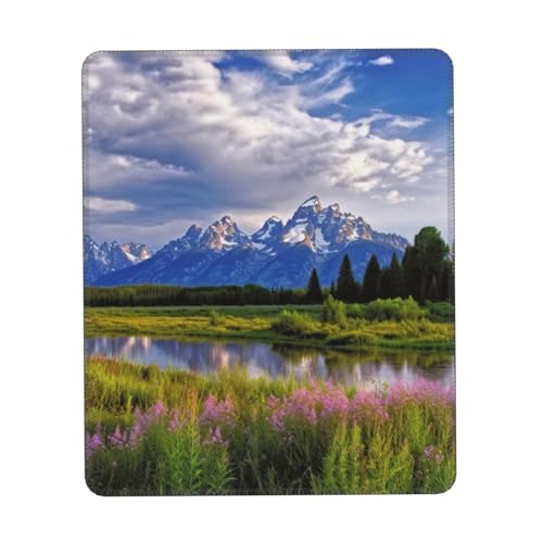 HCBPWVQA Grand Teton National Park Mauspad, personalisierbar, Gaming-Mauspad mit rutschfester Gummiunterseite, wasserdicht, Laptop-Mauspad, Schreibtischunterlage für Büro, Zuhause, Schwarz von HCBPWVQA