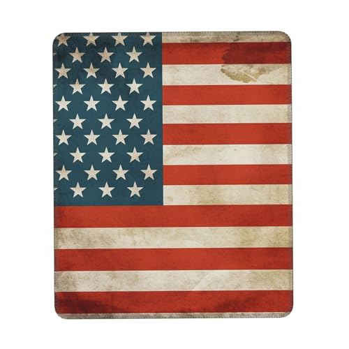 HCBPWVQA Mauspad mit amerikanischer USA-Flagge, personalisierbar, Gaming-Mauspad mit rutschfester Gummiunterseite, wasserdicht, Laptop-Mauspad, Schreibtischunterlage für Büro, Zuhause, 25,4 x 30,5 cm, von HCBPWVQA