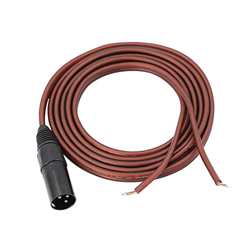 HCLZOE XLR Lautsprecher Kabel, Blankes Lautsprecher Kabel auf XLR Stecker, Vergoldeter 3 Pin XLR Stecker Verbinder, ZubehöR Teile Audio Kabel, Offenes Ende von HCLZOE