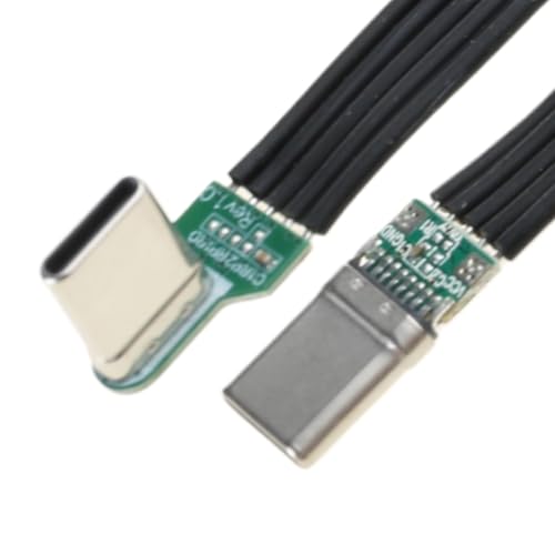 HDOYTXXM Flaches Silikon USB C Kabel Mit Links/rechts Abgewinkelten Anschlüssen Für 4K Video Für Beengte Platzverhältnisse Ladekabel Für Verschiedene Geräte von HDOYTXXM