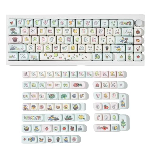 HDOYTXXM Fruit Duck Tastenkappen 134-teiliges Set Farbsublimation Für 60/64/84/98/108 Mechanische Tastaturen von HDOYTXXM