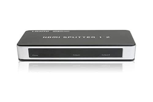 HDGear HSP0102B - 1x2 HDMI Splitter mit integriertem Signalverstärker inkl. Netzteil und Handbuch. 1x HDMI A Buchse (In) auf 2x HDMI A Buchse (Out). Farbe: Schwarz / Silber. von HDSupply