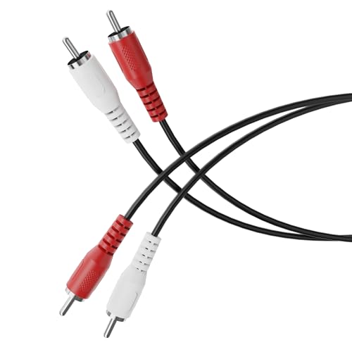 HDSupply Cinch Kabel, 5,00m RCA Audiokabel, Stereo Audio Cinchkabel, 2x Cinchstecker auf 2x Cinchstecker, für Subwoofer, Soundbar, Fernseher, Verstärker, HiFi, Schwarz von HDSupply