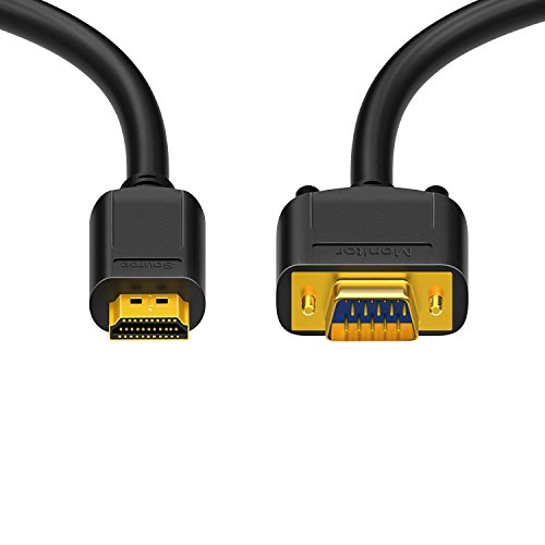 HDSupply HC110-030 HDMI zu VGA Kabel HDMI-A Stecker (19-polig) auf VGA (15-polig), vergoldete Kontakte, 3,00m, Schwarz, doppelt geschirmt von HDSupply