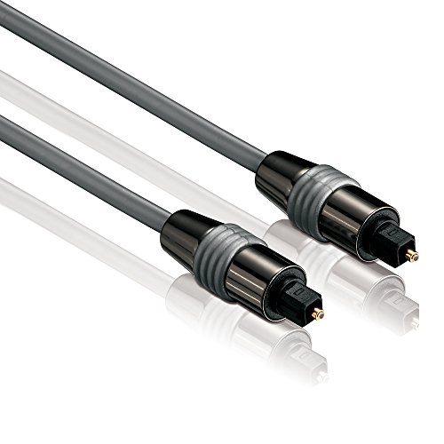 HDSupply TC030-100 Toslink S/PDIF Audio Kabel, optisch LWL, Stecker-Stecker, Ø 6,0mm, 10,0m, Grau von HDSupply