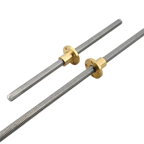 CNC-3D-Druckerteil Trapezstange T10 Leitspindel 10 mm Durchmesser Steigung 2 mm Leitfähigkeit 1 mm – 16 mm mit Messingmutter Länge 100 mm – 1000 mm(100mm) von HDWMOJZT