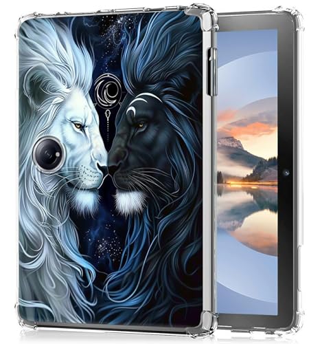 HEAKIERG Clear Case für OnePlus Pad 2 / OnePlus Pad Pro 12.1 Zoll Release 2024, Transparent TPU Silikon Schutzhülle Stoßfest Case für OnePlus Pad 2 2024, Weiß Schwarz Wolf von HEAKIERG