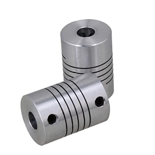 HEALLILY 2st Flexible Kupplungen Extruder Schrittmotor Motoren Elektromotor Gelenkverbinder Für 3d-drucker Flanschanschluss Motorkoppler Schrittmotortreiber 3d Drucker Lenkwelle Silver von HEALLILY