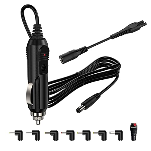 12V 2A KFZ Ladegerät Universal Netzkabel 5,5 x 2,1mm zum Zigarettenanzünder mit 8 Anschluss für DVD-Player, Snailax Seat Cushion, GPS, Milchpumpe, Kamera, LED Lichtleisten Auto Ladegerät von HECHOBO