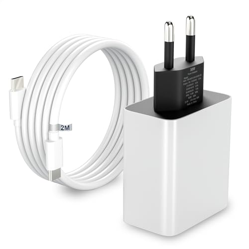 Google Pixel 30W USB-C Fast Charger Ladekabel USB-C 2M für Google Pixel 8 Pro 8 6a 7a 7 Pro 7 Pixel 6 Pro 6 5a 5 4a 4 4XL 3a 3XL 2XL Kompatibel mit Samsung Xiaomi Huawei Kabel 2M von HECHOBO