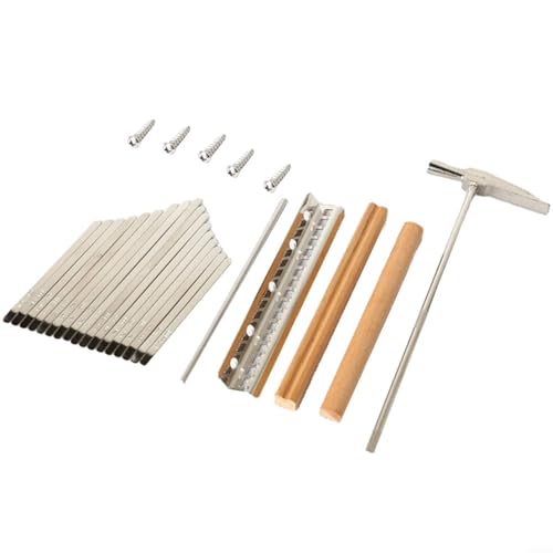 HEIBTENY 17 Tasten Kalimba DIY set Ersatzteile mit Tasten Brücke Stimmhammer Zubehör Kalimba Instrument DIY Daumenklavier Zubehör von HEIBTENY