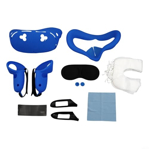 HEIBTENY Für Meta Quest3s Silikon Schutzhülle Set 7 In 1 Pad Ersatz VR Rundumschutz resistent gegen Kratzer, Staub(Blue) von HEIBTENY