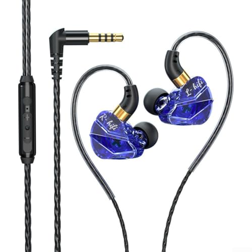 HEIBTENY Kabelgebundene In-Ear-Kopfhörer mit Mikrofon, perfekt verarbeitet für Komfort bei Musik, für Sport und Gaming (lila) von HEIBTENY