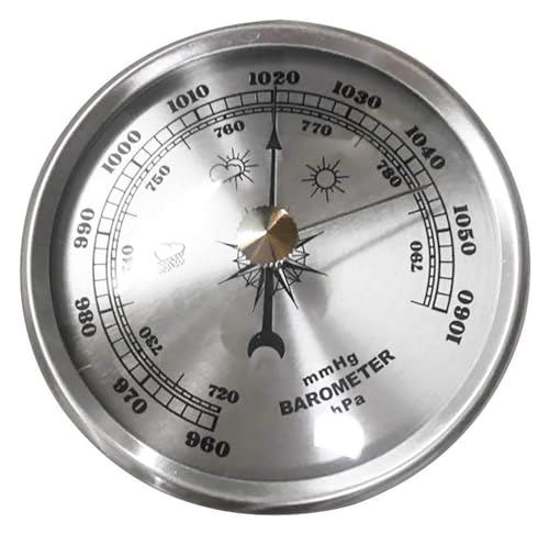 Barometer, Wetterstation analog, Wandmontiertes Haushaltsthermometer, Hygrometer, Barometer(Silver) von HEIDOUOZ